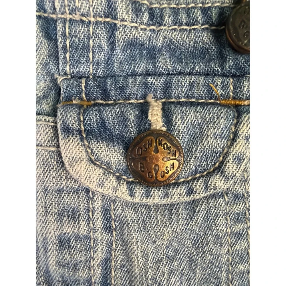 OshKosh B'gosh Denim Overalls Unisex 12 Months Blue Light Wash Carpenter Bib